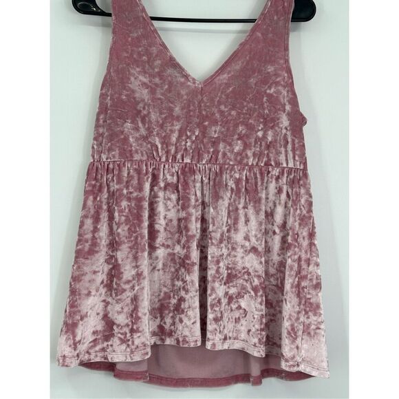 Torrid pink velveteen/velour sleeveless top size 00 (women's L - Picture 7 of 16